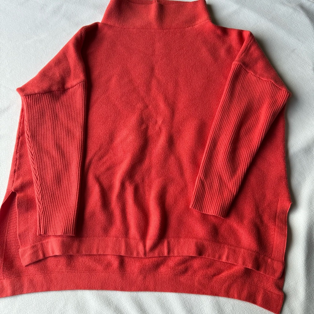 Vibrant Red Turtleneck Sweater with Cozy Fit